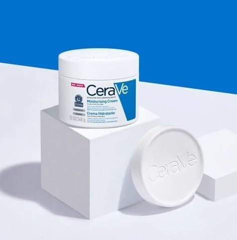 CeraVe Moisturizing Cream, Body and Face Moisturizer for Dry Skin, Body Cream with Hyaluronic Acid and Ceramides, 19 Ounce