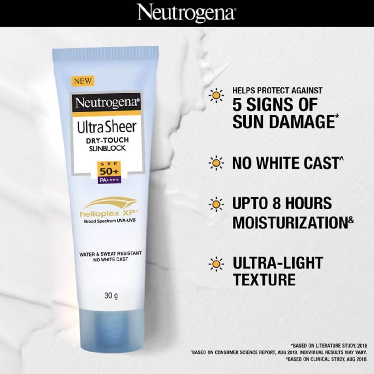 Neutrogena Ultra Sheer Dry Touch Sunblock SPF 50+ Sunscreen (White,80 g))
