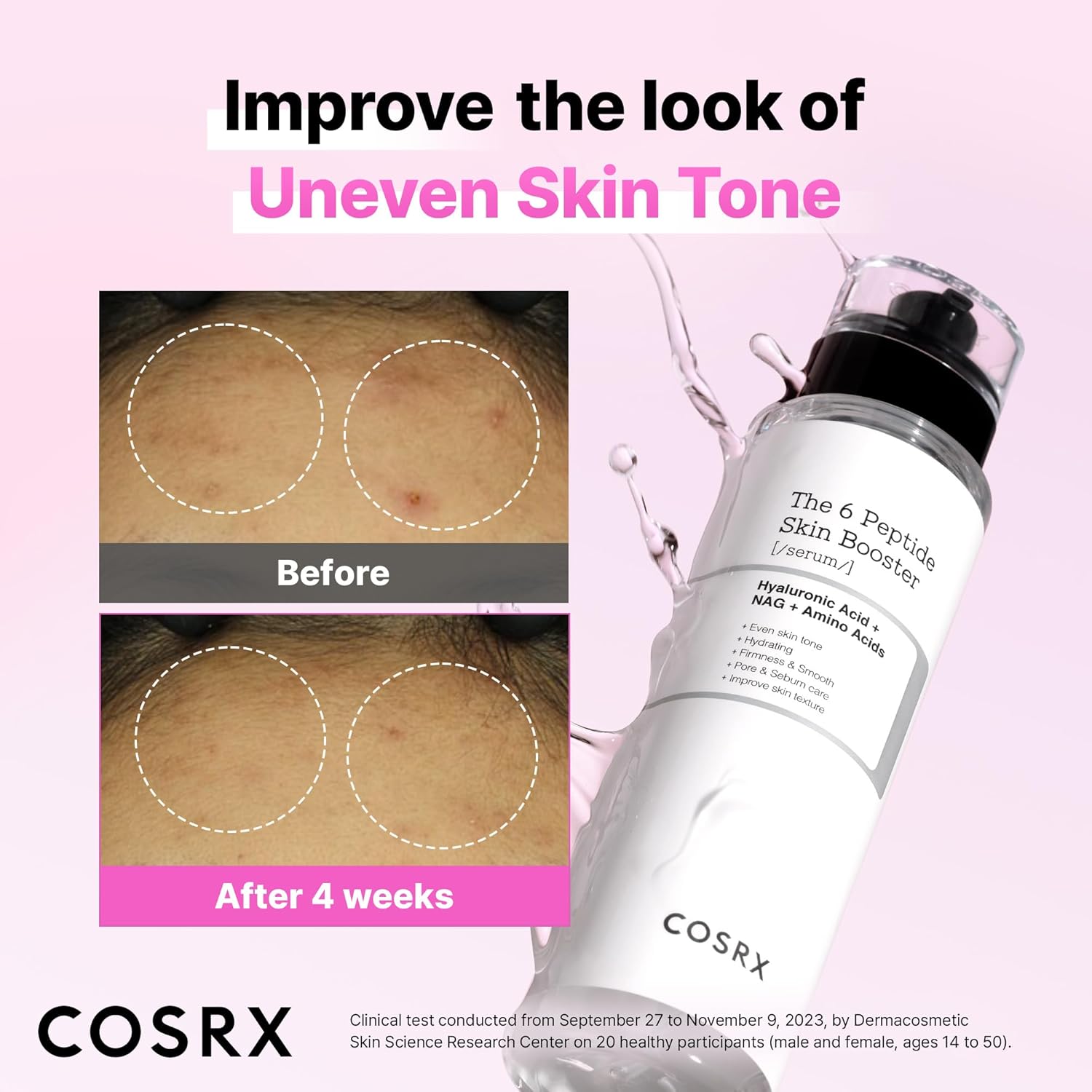 COSRX 6 x Peptide Collagen Booster Toner Serum 150 ml / 5.07 Fl.Oz, Skin Renewal Boosting Facial Essence, Niacinamide & Hyaluronic Acid for All Skin Types, Korean Skincare, Paraben Free
