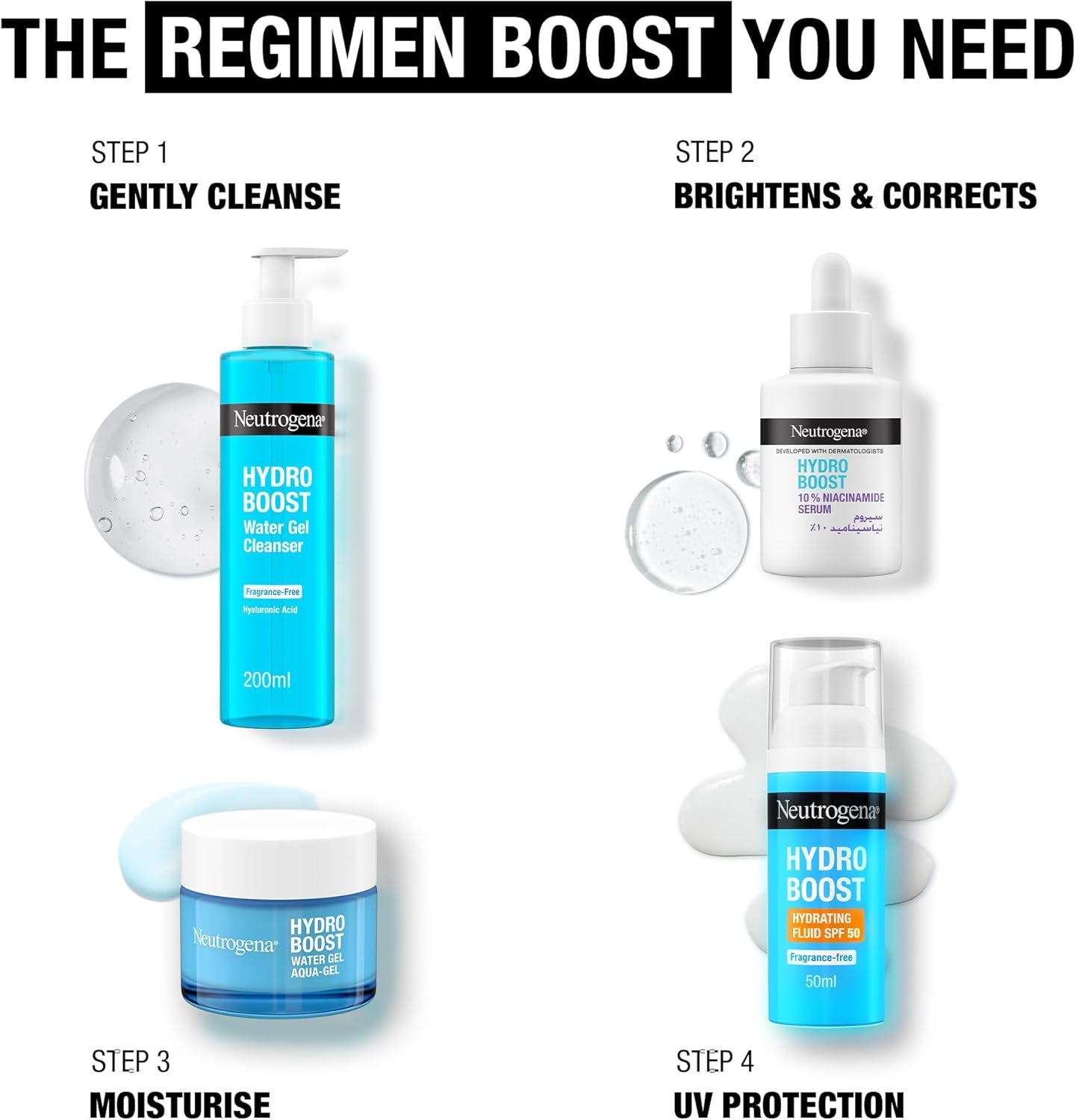 Neutrogena Hydro Boost 10% Niacinamide Face Serum, with Hyaluronic Acid, Visibly Brightens & Minimizes Pores in 4 Weeks, Hydrates in Just 1 Use, Fragrance Free, for All Skin Types, 30ml