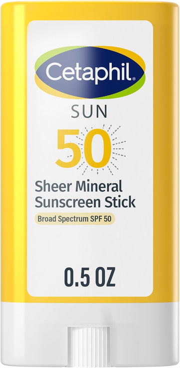 CETAPHIL Sheer Mineral Sunscreen Stick for Face & Body, 0.5oz, 100% Mineral Sunscreen: Zinc Oxide & Titanium Dioxide